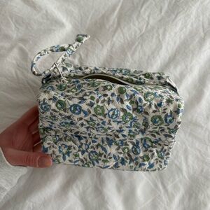 Floral quilted cosmetic Bag